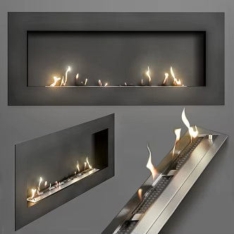 Modern Fireplace Embedded Fireplace 3d model