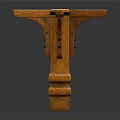 Handcrafted Wooden Pillar With Cross Shaped Top And Natural Wood Finish