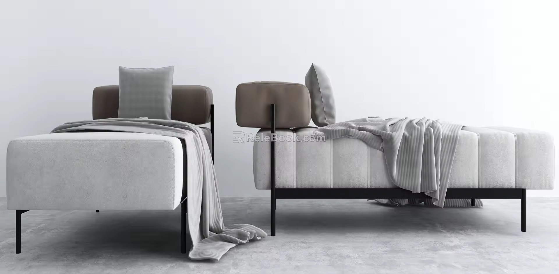 Modern Bed End Stool Lazy Sofa 3d model