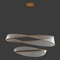Modern Spiral Crystal Chandelier With Glass Panels And Metal Frame Design