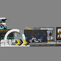Motorcycle Exhibition Area Display Booth With Model And Interactive Showcase Elements