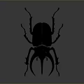 Horned Rhinoceros Beetle With Black Green Body And Red Legs On Grey Background