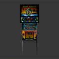 modern game machine pinball game 3d model