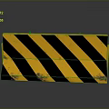 Yellow And Black Striped Traffic Barrier On Gray Surface With Reflection