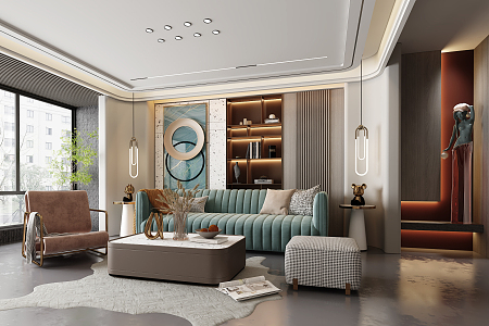 modern living room 3d model