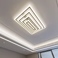 Modern Layered Ceiling Light with LED Strips and Ceiling Trim for Bright Indoor Illumination 3d model
