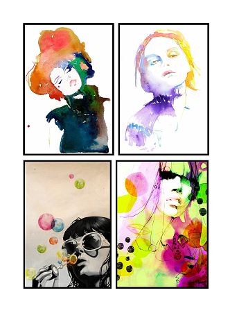 Modern Figure Painting Figure Decorative Painting Hanging Painting Stamp Name 3d model