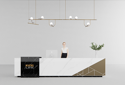 Modern reception desk 3d model