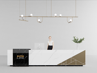 Modern reception desk 3d model