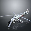 Space Exploration Martian Helicopter 3D Model With Gray White Camouflage Rotor And Red Markings