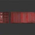 Red Shipping Container With Open Door And Exposed Interior Metal Structure 3d model