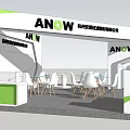 ANOW Exhibition Booth Interior With Tables Chairs And Expo Display Setup