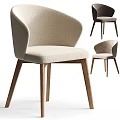 Modern Upholstered Armchair With Beige Fabric And Wooden Legs Design Style