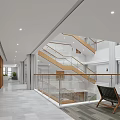 Hotel Lobby Modern Interior Design With Layered Ceiling Columns Sofas And Plants