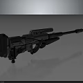 Modern Futuristic Sci Fi Rifle Featuring Black Silver Design Long Barrel And Tactical Rail