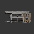 Curved Metal Architectural Framework With Supporting Components And Metal Plates