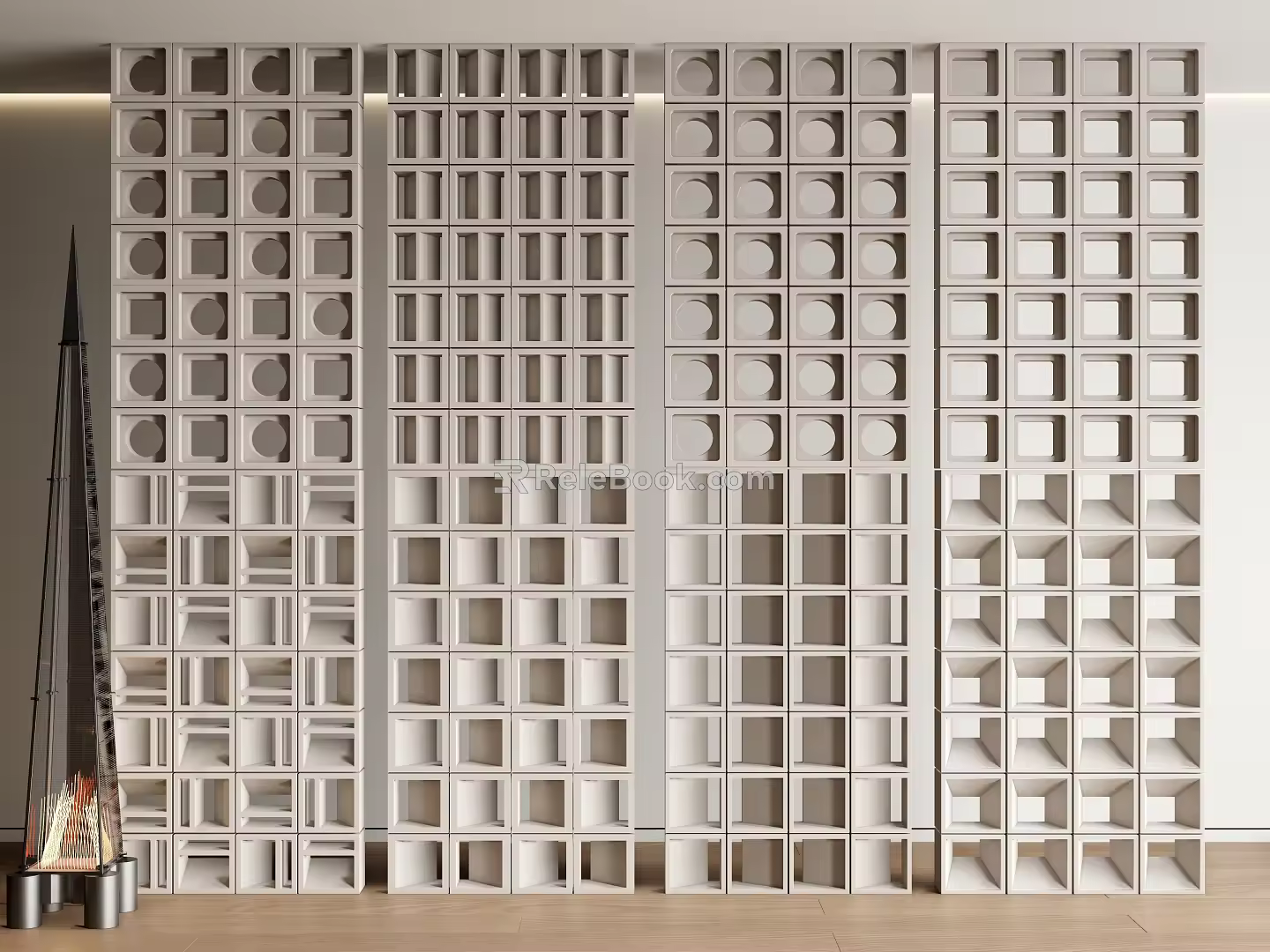 Partition cement brick partition hollow cement brick partition hollow brick partition component 3d model