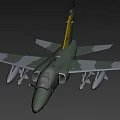 Green Fighter Jet With Weapon Mounts Cockpit Tail Fin And Design Details