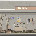 Ochirly Shop Window Display With Tree Like Decorations Hanging Clothes Hats And Shoes
