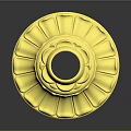 Golden Artistic Sculpture Carving With Detailed Intricate Patterns And Smooth Surface