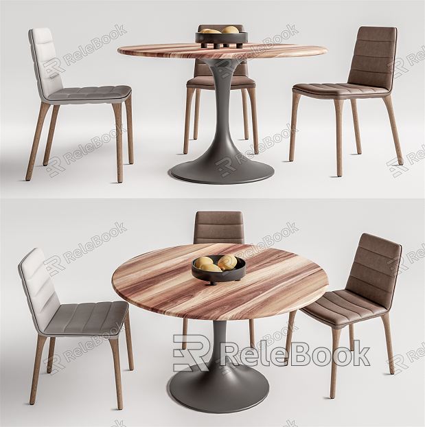 Modern Dining Table and Chair Combination Round Table and Chair Combination model