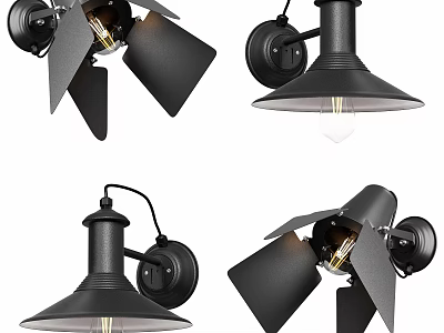 Black Modern Wall Lights With Industrial Design For Indoor Decorative Use 3d model