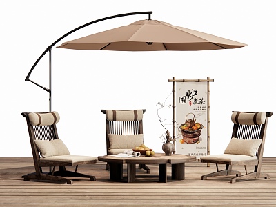 Modern Outdoor Table and Chair Casual Table and Chair Outdoor Chair Courtyard Casual Table and Chair Camping Meichen Cooking Tea model