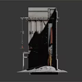 Industrial Equipment Setup With Control Cabinets Pipes Valves And Metal Frames Installation