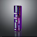 Modern Purple LIGHTSON Vertical Structure With Transparent Glass Panels