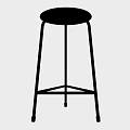 Modern Silver Metal Stool With Stable Frame And Black Non Slip Feet
