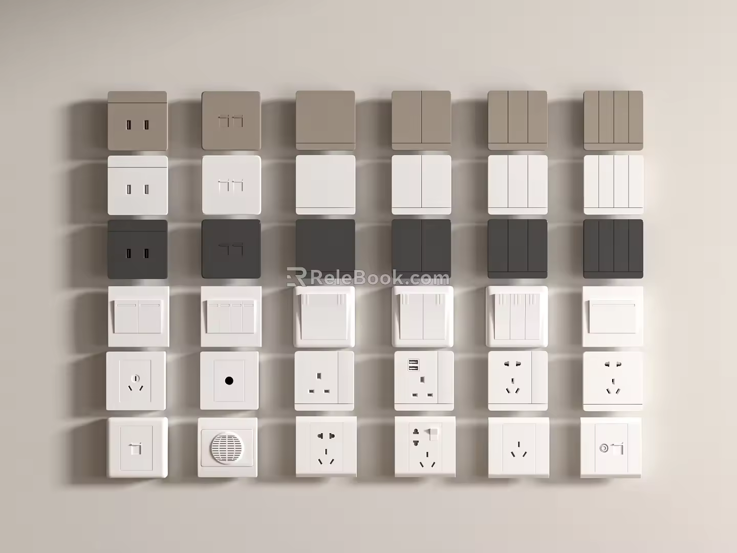 Modern socket modern switch socket 3d model