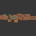Irregular Natural Textured Red And Gray Rock Structures As Scene Components