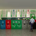 Carbon Benefit Hut with Green Awnings Trash Bins and Service Counter