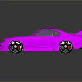 Pink Sports Car With Sleek Body Design And Black Wheels On Shiny Surface
