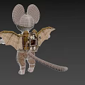 Cartoon Mouse Anthropomorphic Mouse Steampunk Style Flying Mouse Cartoon Animal Anime Mouse Anthropomorphic Animal Cartoon Bat 3d model