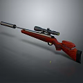High Precision Sniper Rifle With Wooden Stock Scope And Suppressor