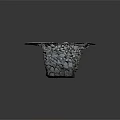 Square Stone Pit With Rough Stone Walls Dirt Bottom And Surrounding Gravel