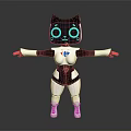 Cute Black White Cat Shaped Robot With Large Eyes And Open Arms