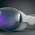 Modern Smart Glasses With Sleek Frame Striped Elastic Headband And Illuminated Purple Blue Lenses