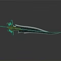 Ornate Medieval Sword With Gold Black Accents Intricate Hilt And Long Sharp Blade