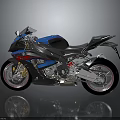 Sport Motorcycle Blue And Silver Sleek Aerodynamic Body Alloy Wheels And Sporty Seat Design