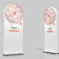 White Vertical Interactive Machines With Circular Maze Pattern And Orange Logos For Prize Winning
