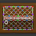 Cartoon Gingerbread House With Colorful Candy Roof Chimney Window And Striped Door
