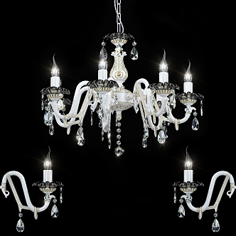 European-style crystal chandeliers 3d model