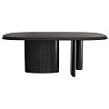 Modern Minimalist Wooden Dining Table Design With Black And Natural Wood Sleek Legs