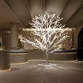 Luxurious Jewelry Store Interior With Illuminated Tree And Counters 3d model
