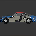 Blue Racing Car With Red Roof White Stripes Number 17 And Stylish Racing Logos