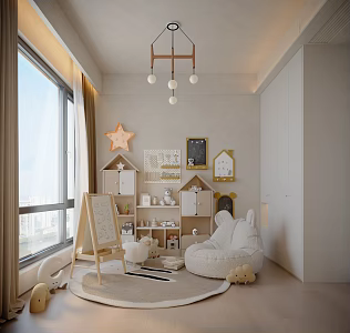 Modern children's entertainment area 3d model