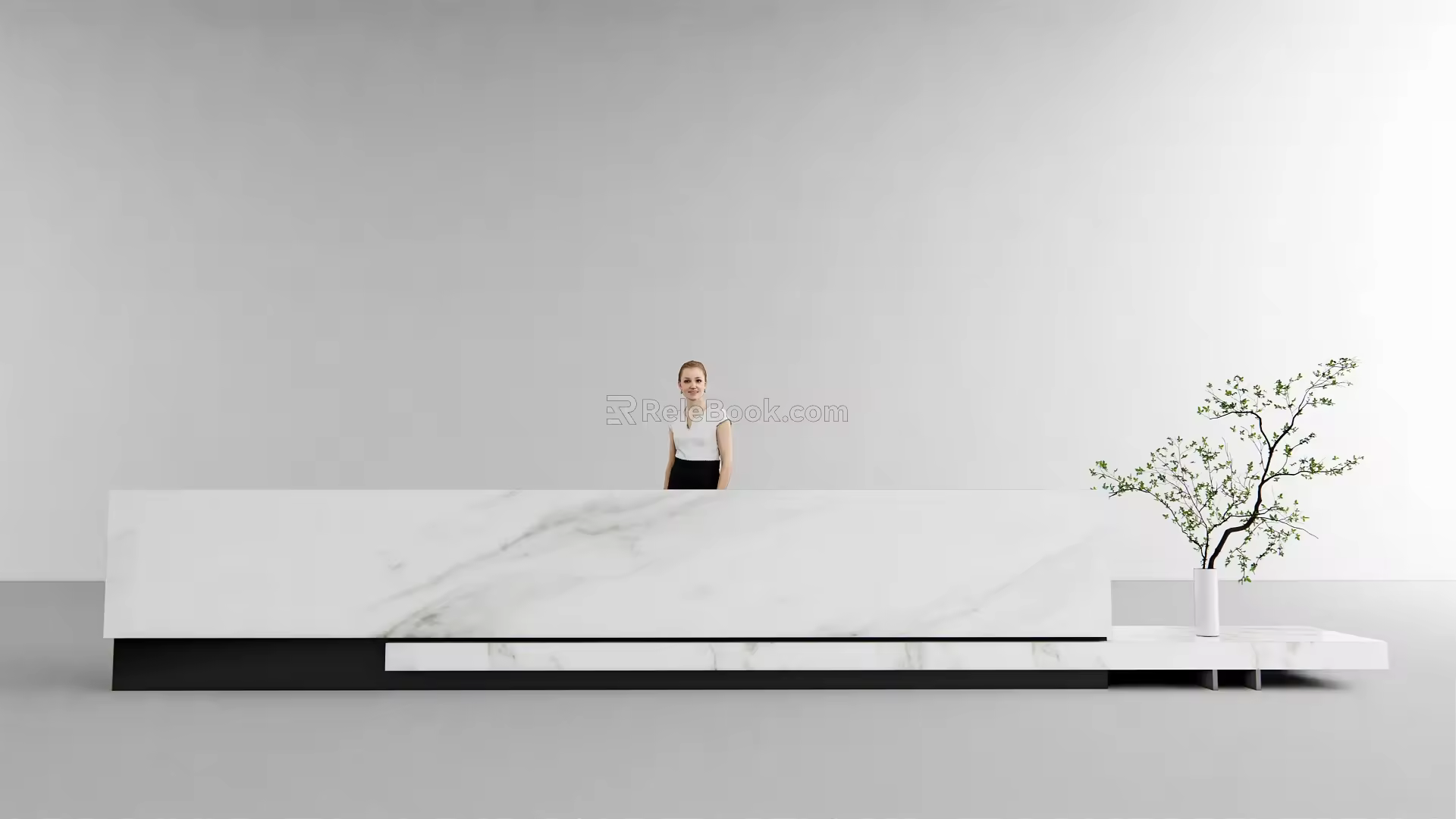 Modern reception desk 3d model