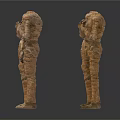 Multiple Standing Human Figure Sculptures With Brown Textured Surface And Various Poses 3d model